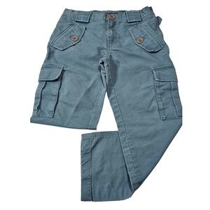 Marc Jacobs Womens Cargo Pants Blue Green Cotton Twill Straight Leg Size 2